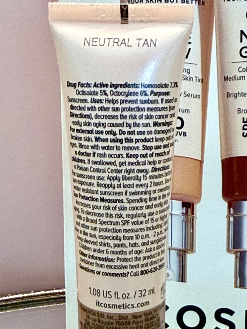 CC+ Nude Glow Lightweight Foundation + Glow Serum SPF 40 Neutral Tan EXP 12/26 - Picture 5 of 16
